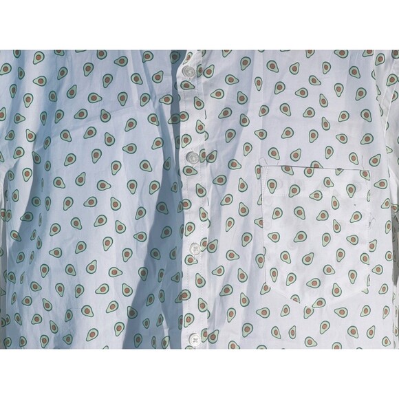 Public Art Men's Short Sleeve Button Down Avacado Shirt White Large NWT - Picture 3 of 8